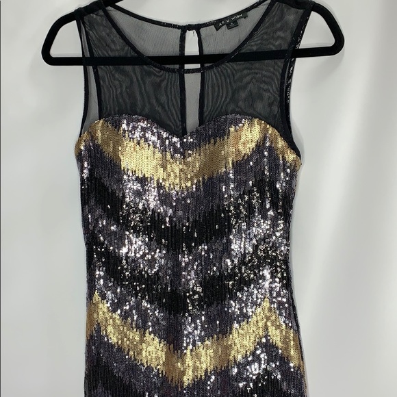 “As U Wish” Sequin Dress Black/Silver/Gold. - Picture 2 of 7